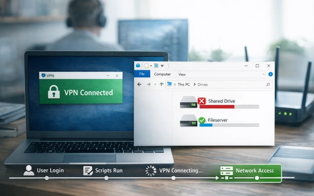 Drive mappings: why VPN timing breaks GPO/MDM scripts